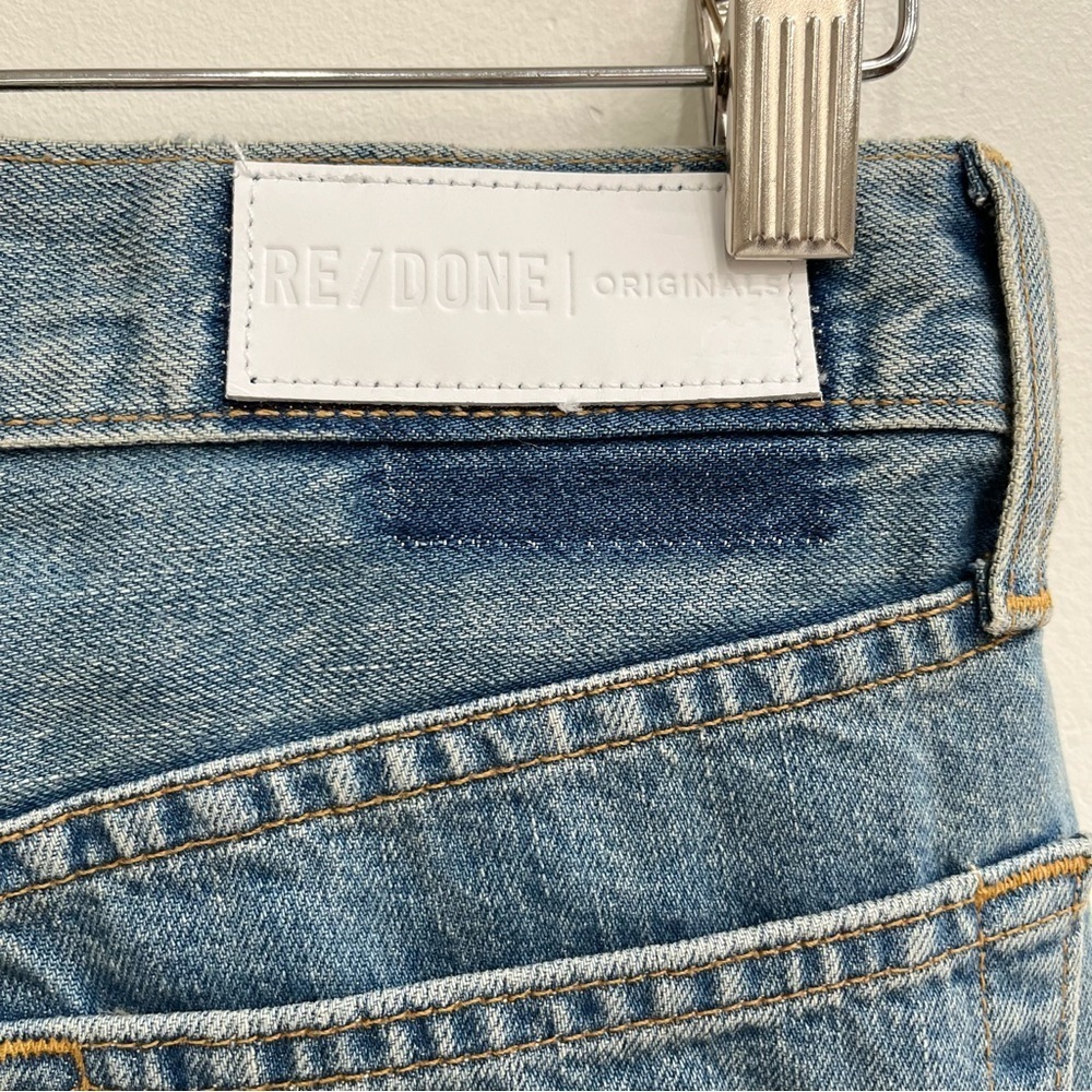 RE/DONE Originals High Rise Ankle Zip Jeans in 90's Wash 180-3WHRZ Size 25 - Picture 9 of 14